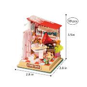 Mini-Kit Maquette Bois Maison miniature Salle de Bain 7x7x9 cm DS018 Rolife